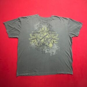 VINTAGE Y2K STYLE Diamond Crown Cigars Graphic T-Shirt Mens XL Gray Crest Lion T
